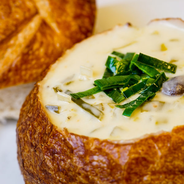 Italian Bread Bowl Potato Soup