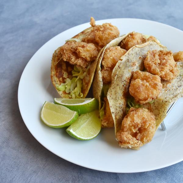 crispy deep fried shrimp tacos