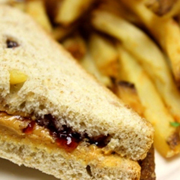 peanut butter and jelly sandwich with fries